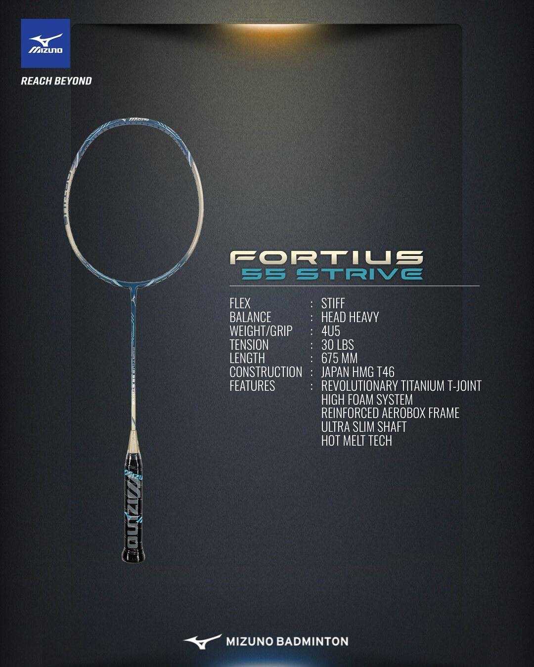 Vot cau long Mizuno Fortius 55 Strive