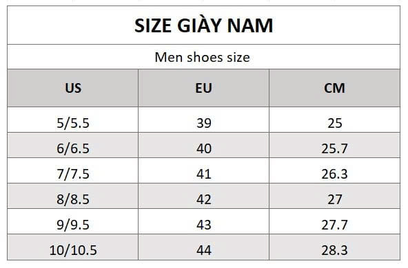 Bảng size giày ECCO